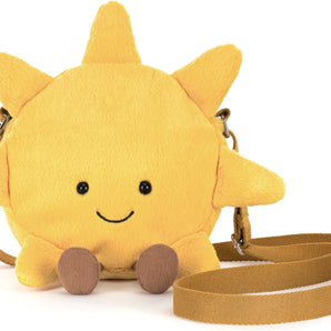 Brighten any day with Jellycat’s Bag Sun—a plush yellow sun purse, complete with a smile and strap. Perfect gift!.